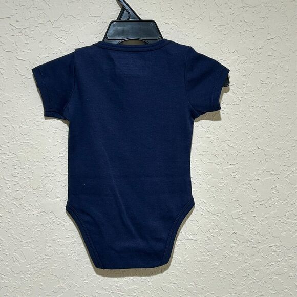 Dot & Zazz Baby Boys "Earning My Stripes" One Piece Tiger Blue Button NB 0-3 Mth - Picture 3 of 6